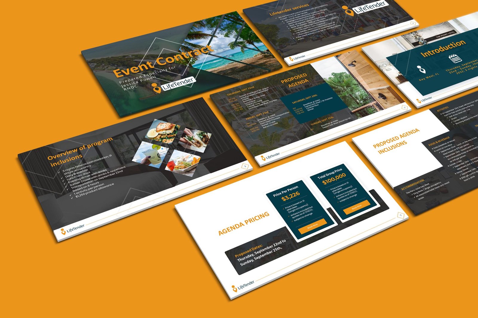 Event presentation slides built in PowerPoint and Google Slides