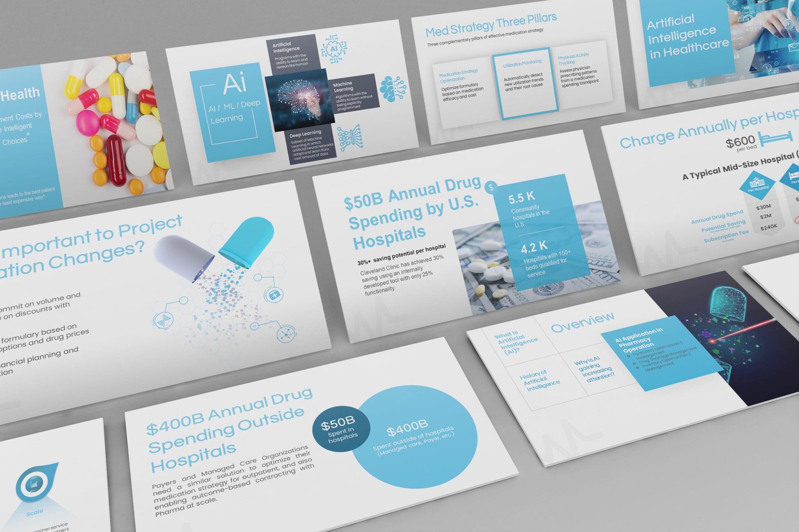 Medical and healthcare pitch deck slides
