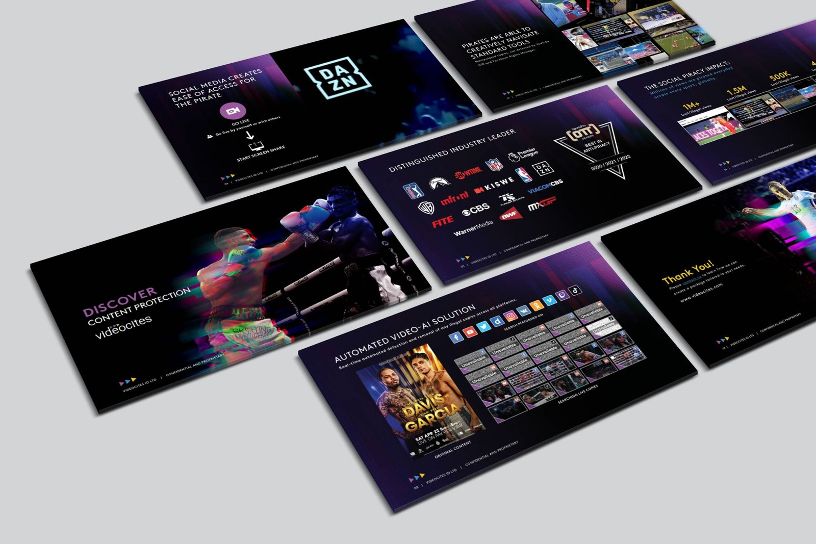 Pitch deck slides for Video Cites in PowerPoint and Google Slides