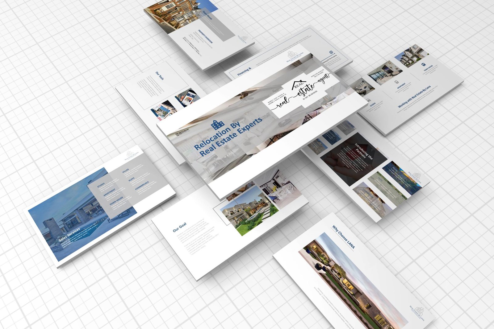 Real estate presentation slides in PowerPoint and Google Slides