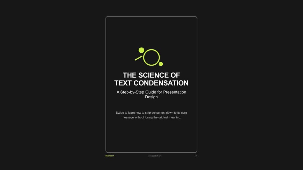 Carousel cover: The science of text condensation