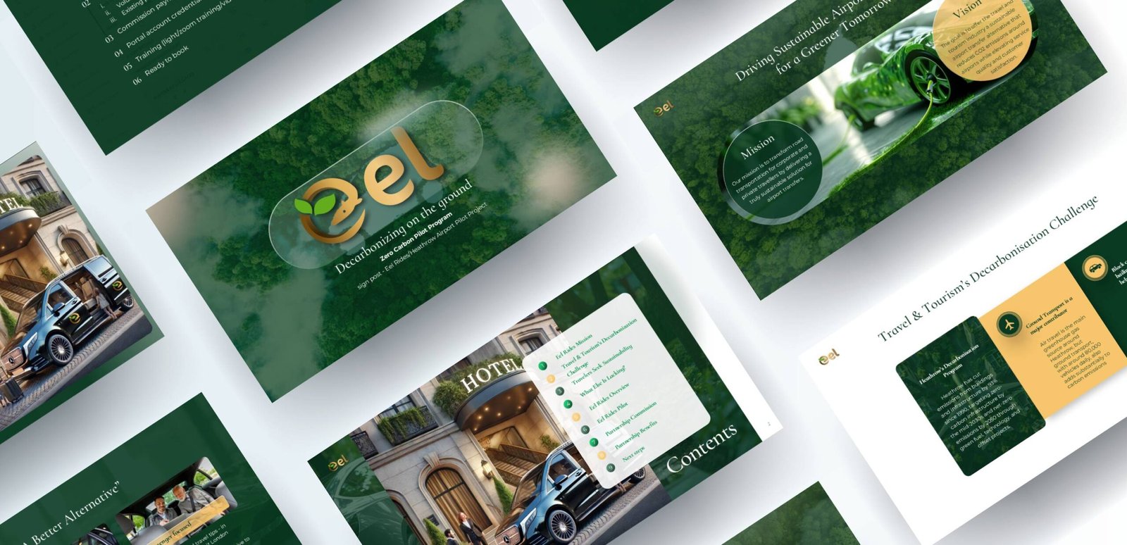 Zero-carbon startup investor and partnership pitch deck slides